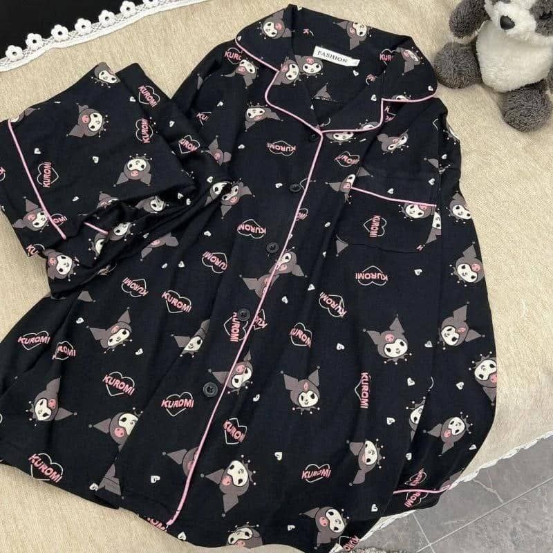 Kuromi pajamas with pink border