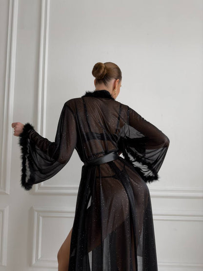 Black Transparent Bathrobe – Sensual elegance at your fingertips