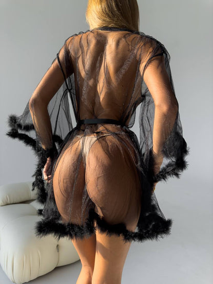 Transparent Fur Bathrobe