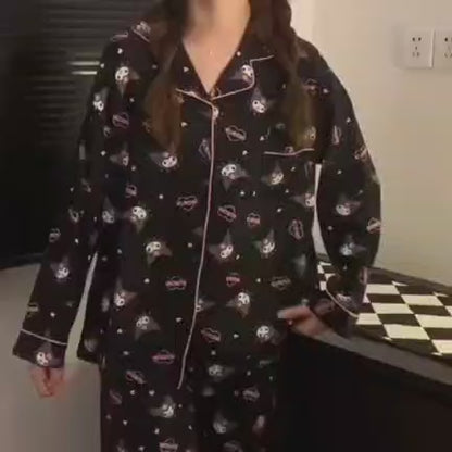 Kuromi pajamas with pink border