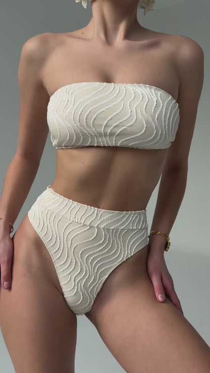 High waisted bandeau swimsuit